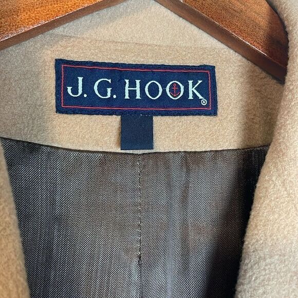 J.G Hook Wool/Cashmere Tan Coat Size Medium - Picture 4 of 10